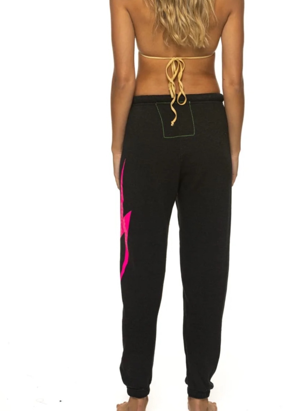 Aviator Nation BOLT SWEATPANTS - DARK CHARCOAL// NEON PINK. Women’s Medium - Picture 6 of 8